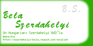 bela szerdahelyi business card